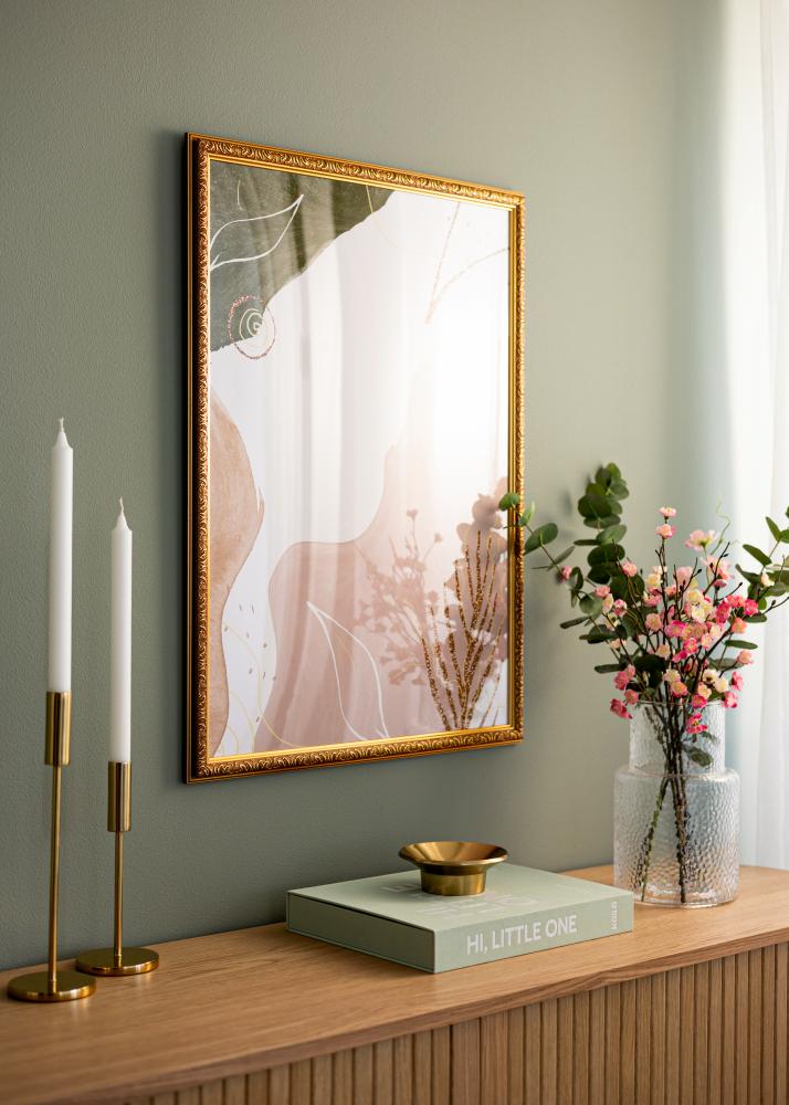 Cadre Swirl Verre acrylique Or 50x70 cm