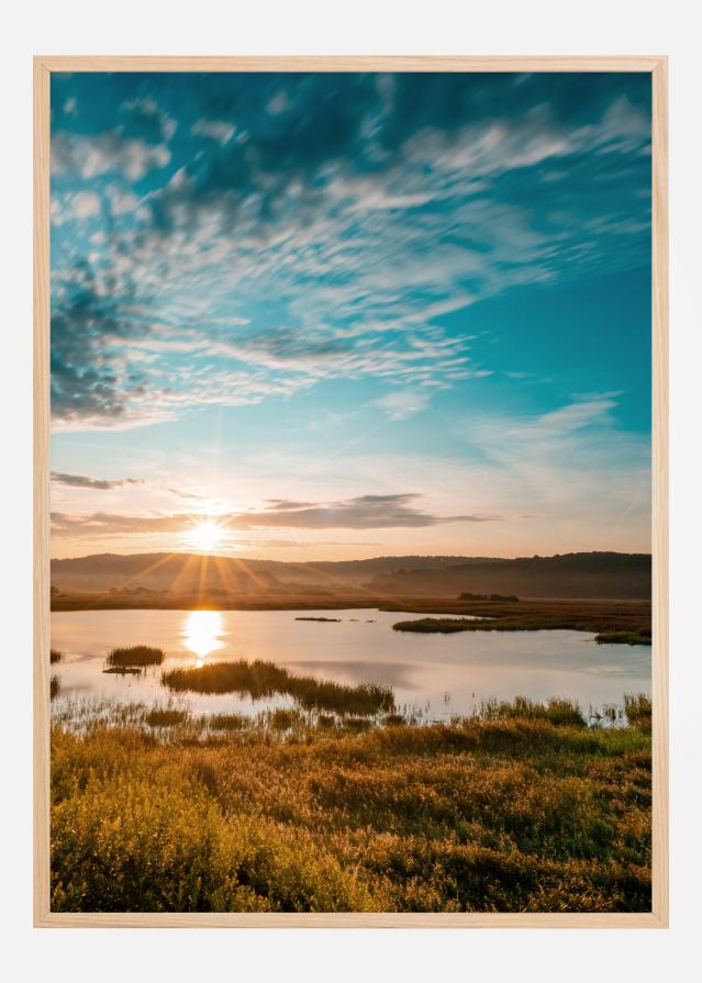 Sunset Over Water Poster