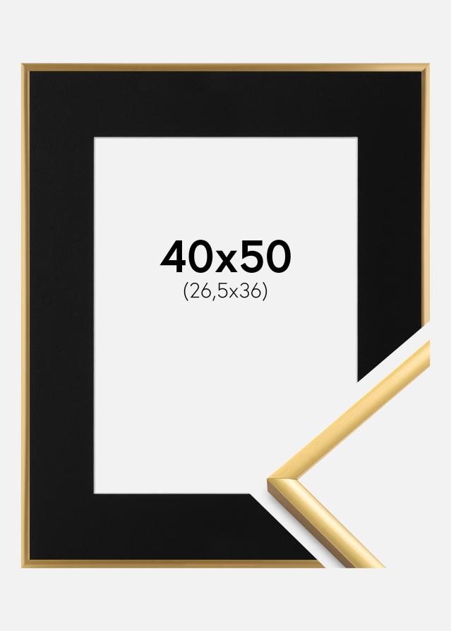 Cadre New Lifestyle Shiny Gold 40x50 cm - Passe-partout Noir 27,5x37 cm