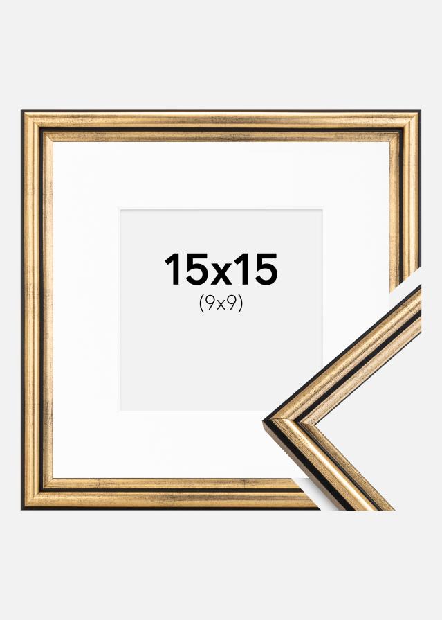 Cadre Horndal Or 15x15 cm - Passe-partout Blanc 10x10 cm