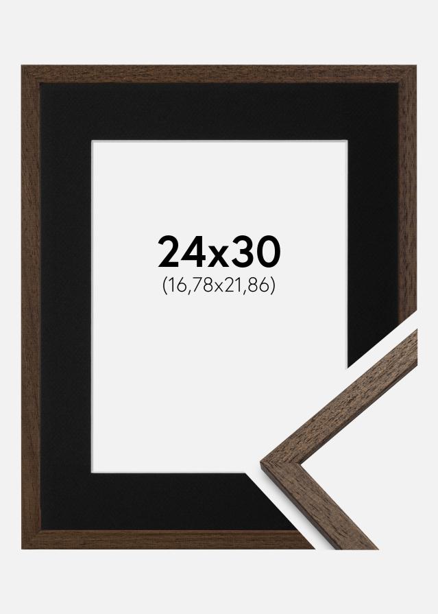 Cadre Edsbyn Noyer 24x30 cm - Passe-partout Noir 7x9 pouces