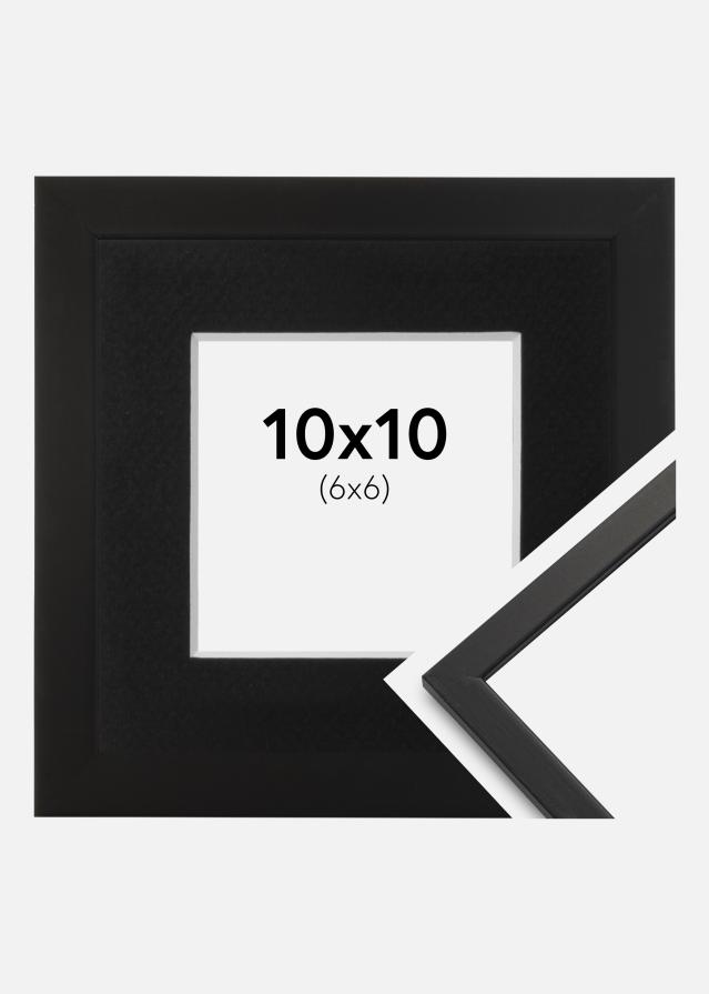 Cadre Edsbyn Noir 10x10 cm - Passe-partout Noir 7x7 cm