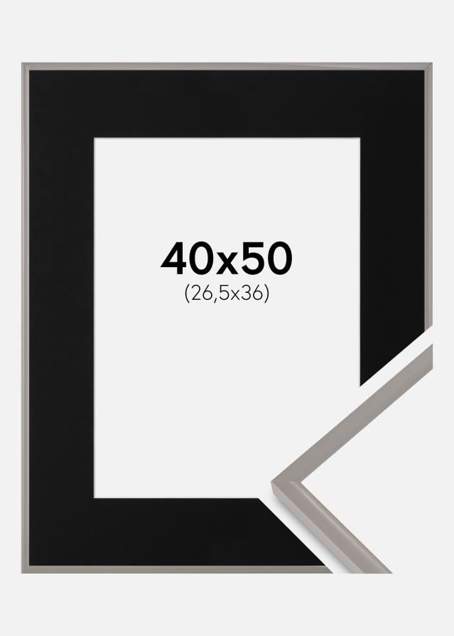 Cadre New Lifestyle Earth Grey 40x50 cm - Passe-partout Noir 27,5x37 cm