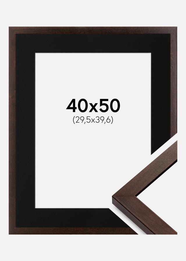 Cadre Selection Noyer 40x50 cm - Passe-partout Noir 12x16 pouces