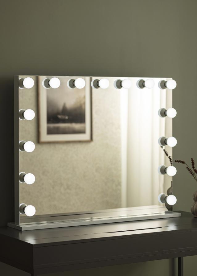 KAILA Miroir de maquillage Hollywood Edge 15 E27 Blanc 100x80 cm