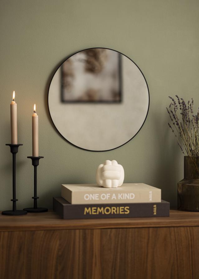 KAILA Round Mirror - Thin Black diamètre 40 cm