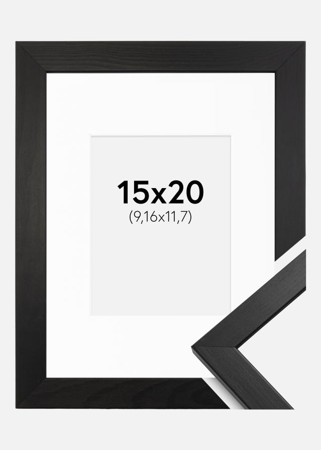 Cadre Stilren Verre acrylique Noir 15x20 cm - Passe-partout Blanc 4x5 pouces