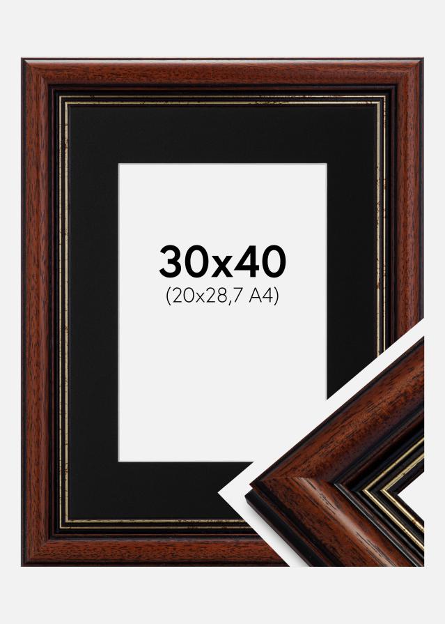 Cadre Old Retro 30x40 cm - Passe-partout Noir 21x29,7 cm (A4)