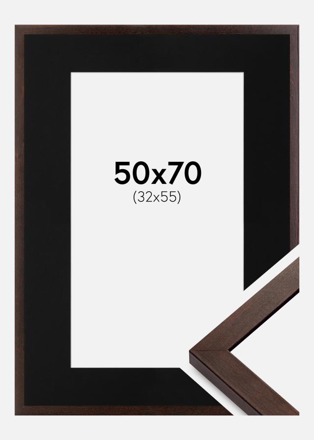 Cadre Selection Noyer 50x70 cm - Passe-partout Noir 33x56 cm