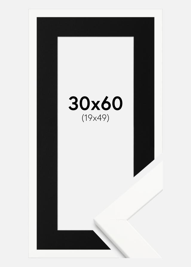 Cadre Trendline Blanc 30x60 cm - Passe-partout Noir 20x50 cm