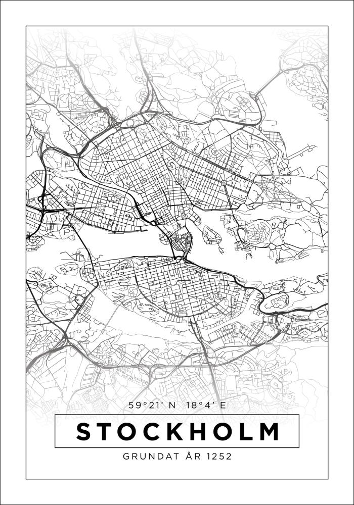 Map - Stockholm - White