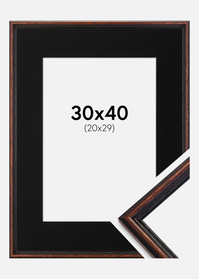 Cadre Horndal Noyer 30x40 cm - Passe-partout Noir 21x30 cm