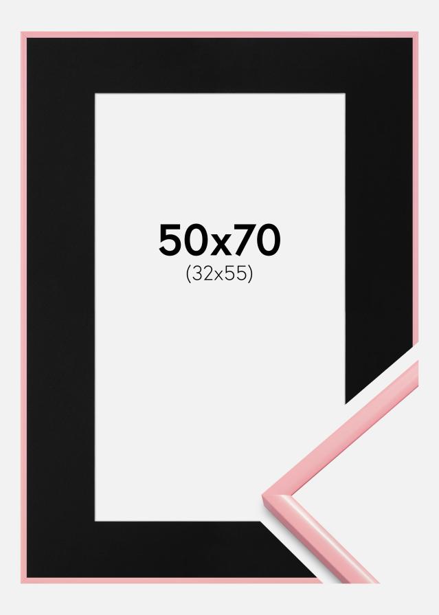 Cadre New Lifestyle Rose 50x70 cm - Passe-partout Noir 33x56 cm