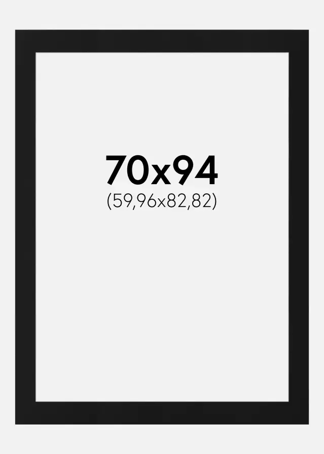 Passe-partout Noir Standard (noyau blanc) 70x94 cm (59,96x82,82)