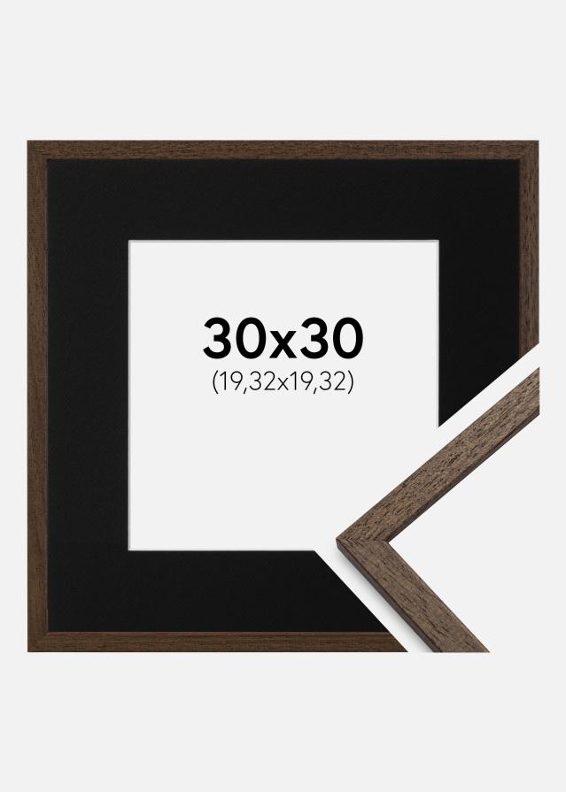 Cadre Edsbyn Noyer 30x30 cm - Passe-partout Noir 8x8 pouces