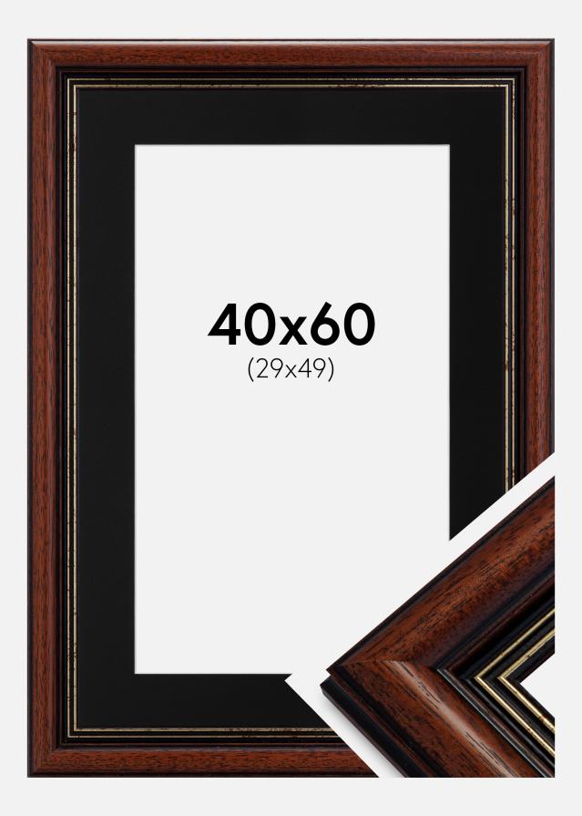 Cadre Old Retro 40x60 cm - Passe-partout Noir 30x50 cm