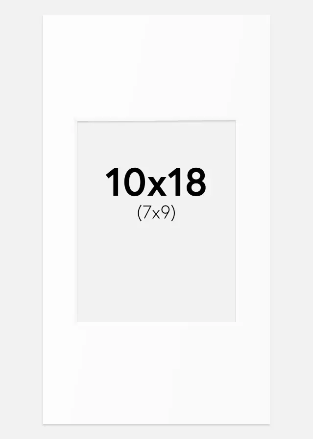Passe-partout Blanc Standard (noyau blanc) 10x18 cm (7x9)