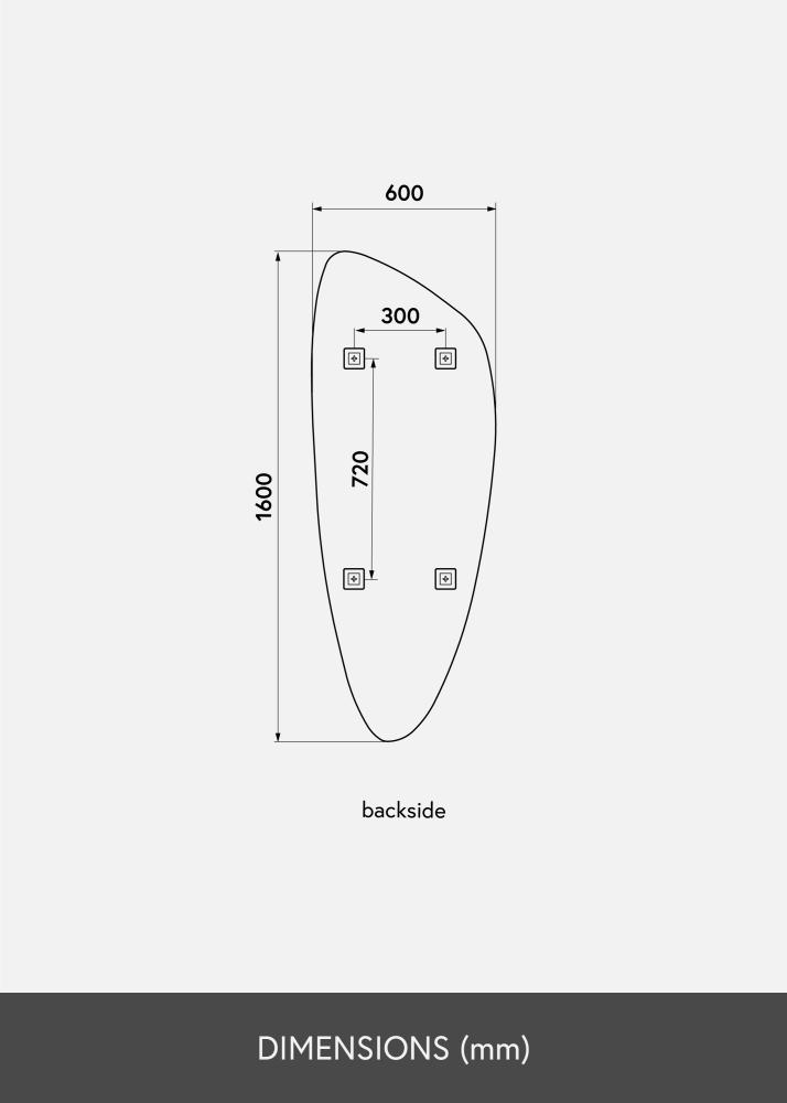 KAILA Miroir Slim 60x160 cm