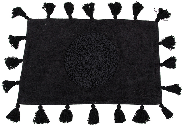 Tapis de bain Fringes - Noir 50x80 cm