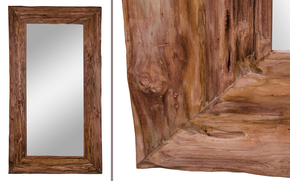 Miroir en matriau recycl - cadre en bois recycl
